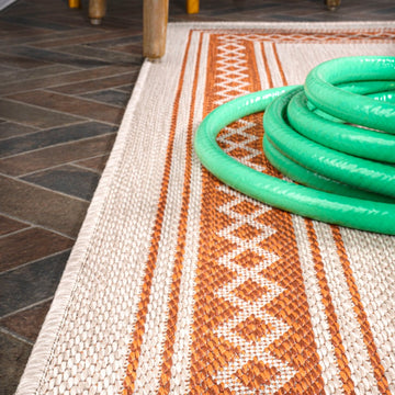 Lucia Classic Diamond Border Indoor/outdoor Area Rug